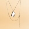 collier enveloppe élégant argenté