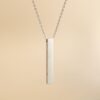 pendentif en forme de barre à personnaliser argenté
