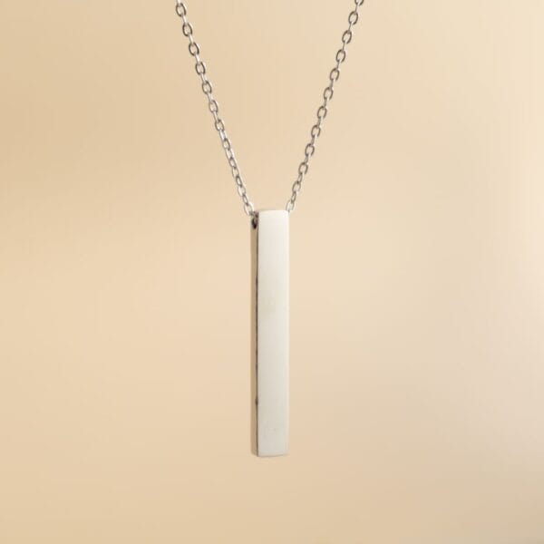 pendentif en forme de barre à personnaliser argenté