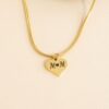 Collier en acier personnalisé rond élégant avec un pendentif gravé - message d'amour