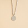 chaine en forme de corde couleur argent avec pendentif rond