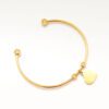 bracelet en acier rigide, doré, avec un coeur à personnaliser