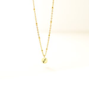 Chaine en acier couleur or et son pendentif avec gravure Ummi - Maman en arabe