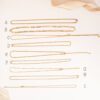 Lot de 9 chaine en acier inoxydable, dorées, numéroté de A à I